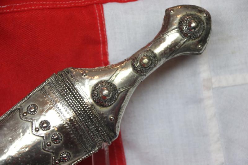 A Fine and Long, Saudi Arabian, Silver & Copper Alloy Dharia Jambiya 19th Century