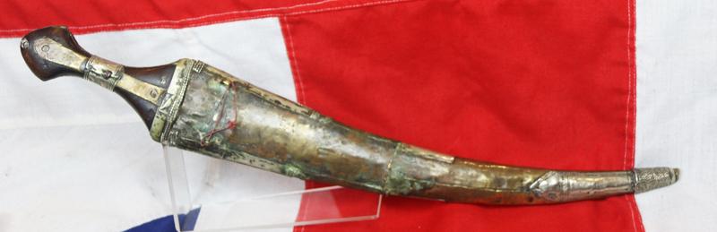 A Fine and Long, Saudi Arabian, Silver & Copper Alloy Dharia Jambiya 19th Century