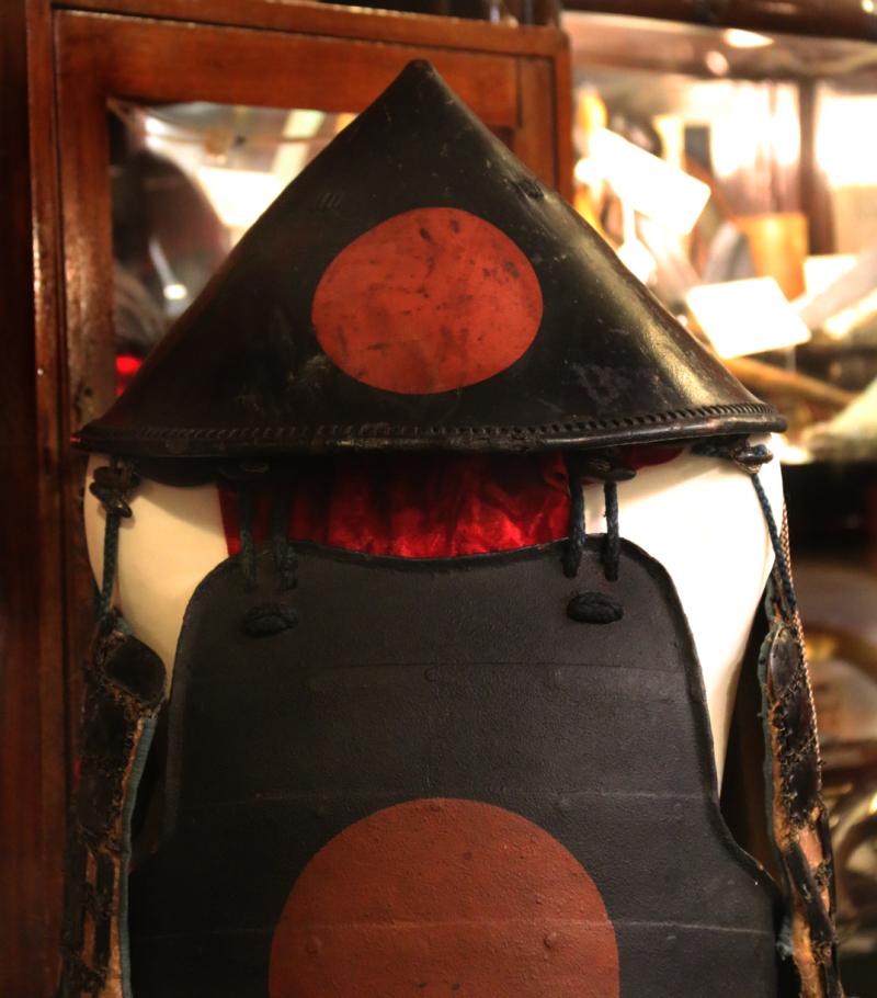A Very Attractive, and Most Rare Original Antique Edo Era Ashigaru {Foot Samurai} Armour and Jingasa Helmet. Commanded in Battle By The Ashigarugashira 足軽頭 . Around 300 Years Old.