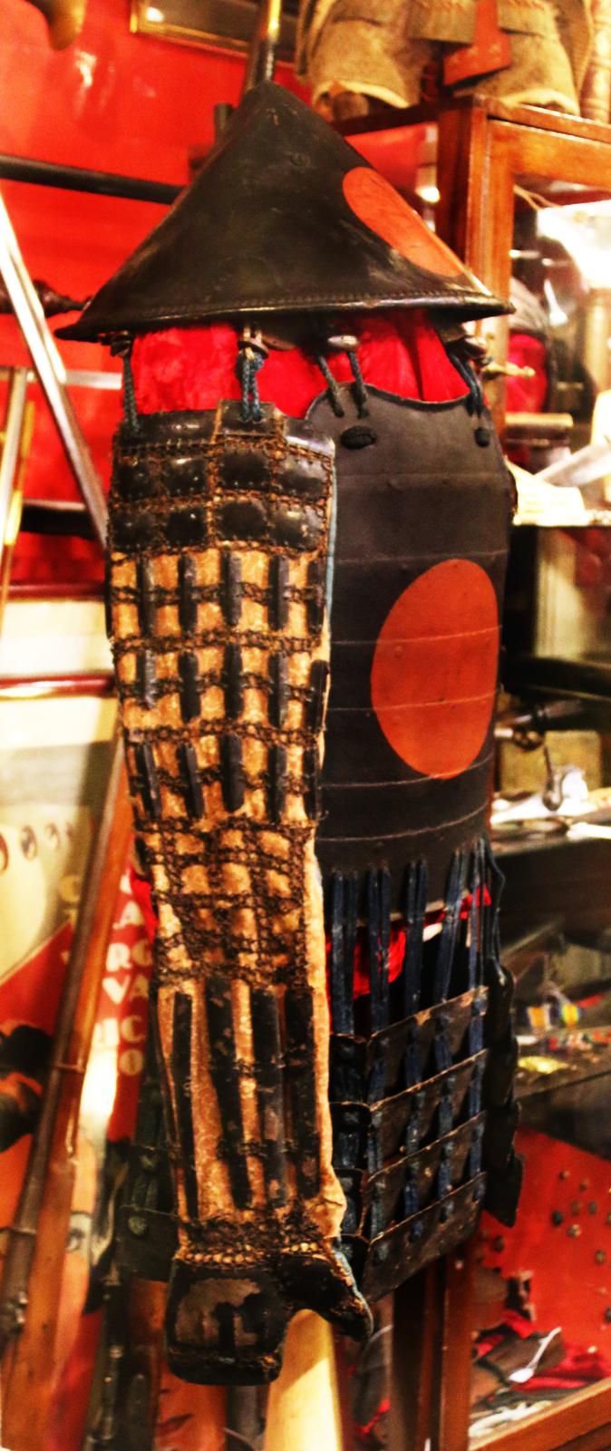 A Very Attractive, and Most Rare Original Antique Edo Era Ashigaru {Foot Samurai} Armour and Jingasa Helmet. Commanded in Battle By The Ashigarugashira 足軽頭 . Around 300 Years Old.