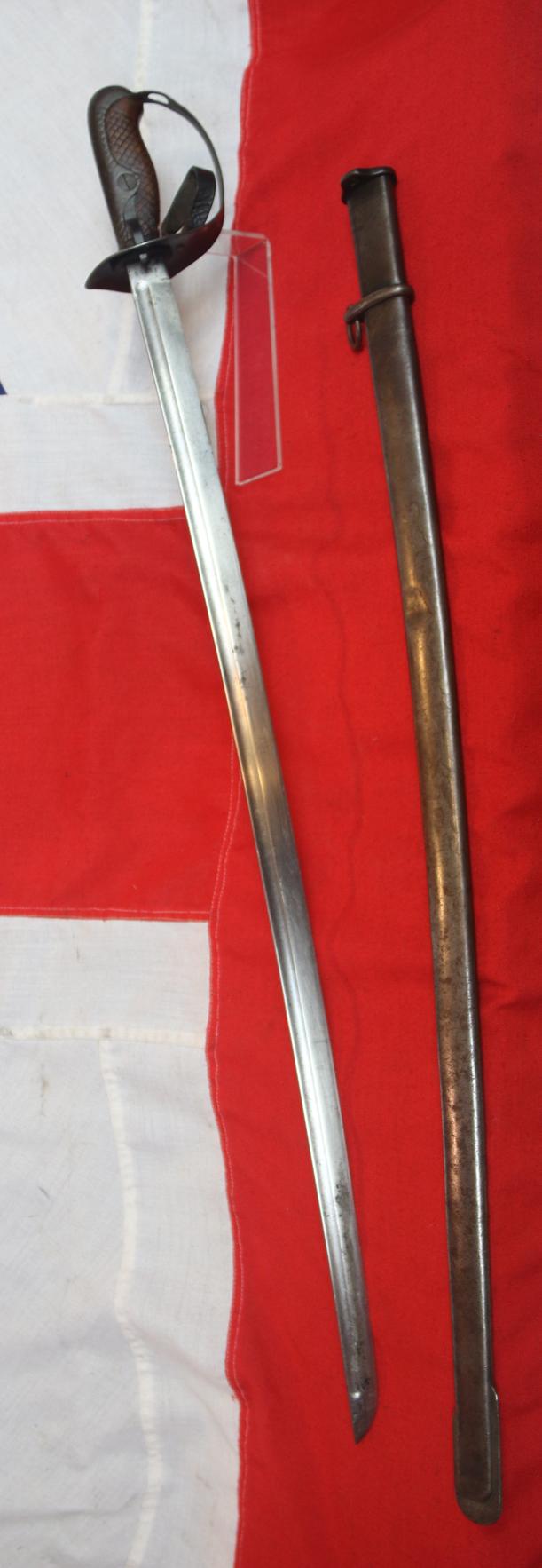 Japanese Type 1932 Otsu NCO's Gunto Sabre 770mm Blade Serial Numbered Matching Sword and Scabbard