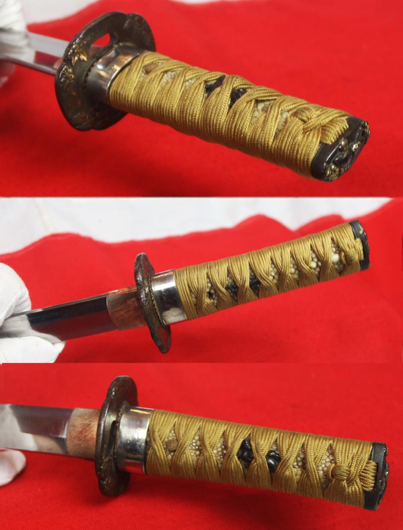A Most Beautiful Fine Quality Shinto Wakizashi With All Original Edo Period Fittings and Silver Mounts. Circa 1650