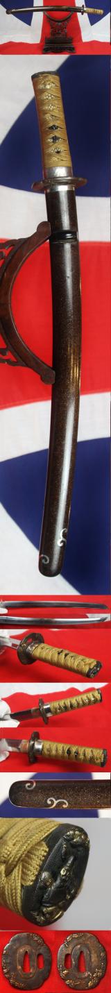 A Most Beautiful Fine Quality Shinto Wakizashi With All Original Edo Period Fittings and Silver Mounts. Circa 1650