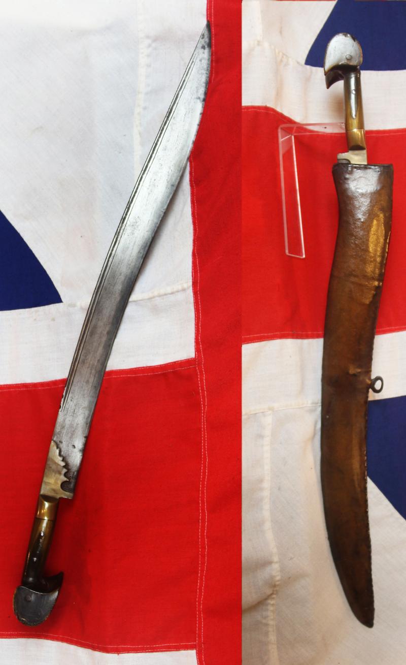 A Most Fine 18th to Early 19th Century Ottoman Empire Jannisaries Yatağan Sword, Carved Horn 'Eared' Hilt & Original Hide Covered Wooden Combat Scabbard