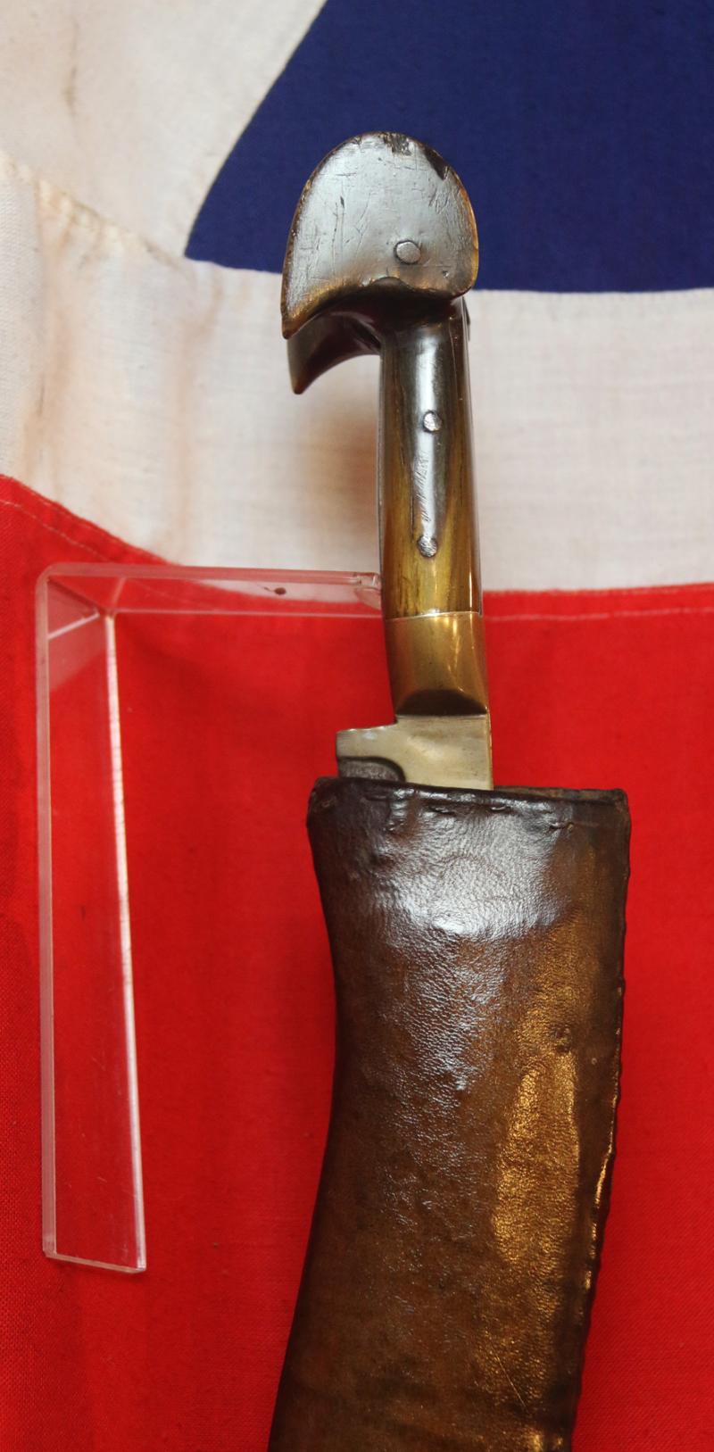 A Most Fine 18th to Early 19th Century Ottoman Empire Jannisaries Yatağan Sword, Carved Horn 'Eared' Hilt & Original Hide Covered Wooden Combat Scabbard