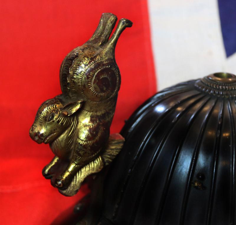 Superb Early to Mid Edo,Museum Quality Signed Samurai War Helmet Kabuto, by Nobutada, of 21 'Helmet Skull' or 'Bowl Plates', with a Leaping Animal, Carved Wooden and Gold Maedate & Clan Mon of the Sakai Clan, & “Fierce Face” Ressai, Face Armour
