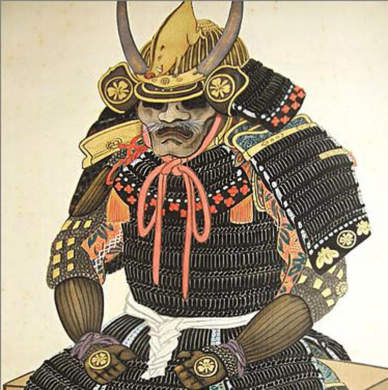 Superb Early to Mid Edo,Museum Quality Signed Samurai War Helmet Kabuto, by Nobutada, of 21 'Helmet Skull' or 'Bowl Plates', with a Leaping Animal, Carved Wooden and Gold Maedate & Clan Mon of the Sakai Clan, & “Fierce Face” Ressai, Face Armour