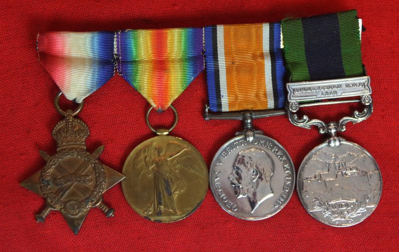 A Superb Group of Four Medals WW1 Trio, and Third Afghan War, 1919 Afghanistan Bar, India General Service Medal