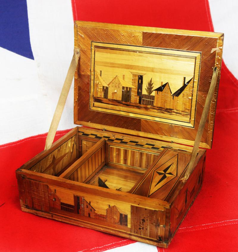 A Simply Beautiful Original Napoleonic Wars French 'Prisoner of War' Straw Valuables Box. Around 220 Years Old Made By French Prisoners from The Battle of the Nile To Waterloo