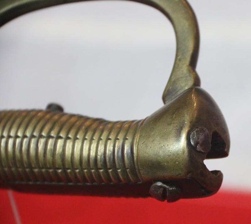 An 1801 Pattern Baker Rifle Sword {Bayonet}. Brass D Hilt & Single Edged Long Sword Blade