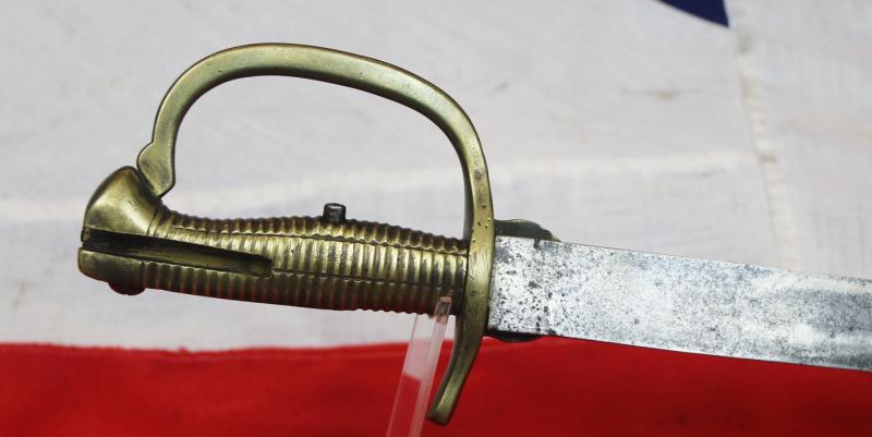 An 1801 Pattern Baker Rifle Sword {Bayonet}. Brass D Hilt & Single Edged Long Sword Blade