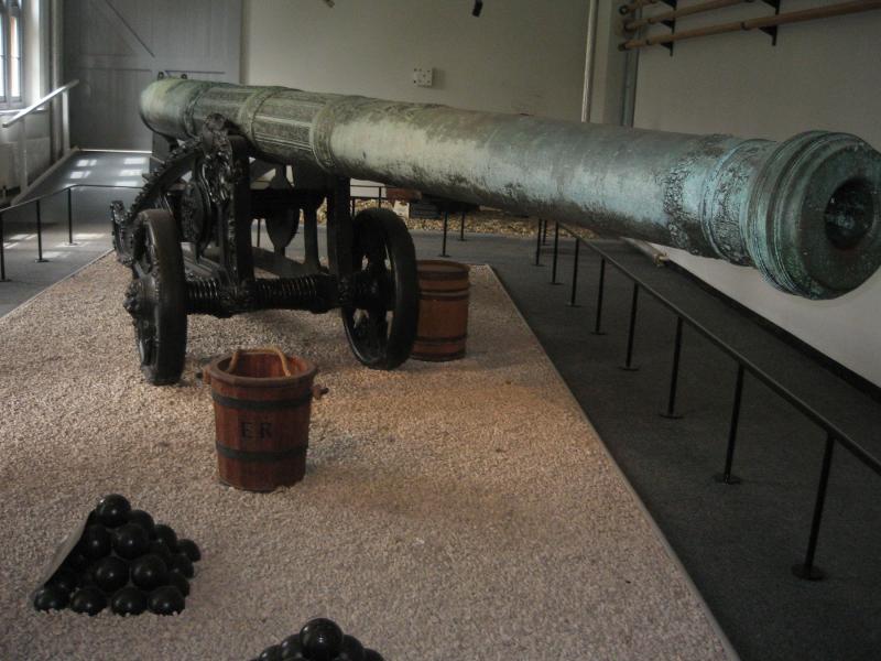One Amazing {of Two} 17th Century Iron Cannon Balls From 'Queen Elizabeth's Pistol', A 24 Foot Long Basilisk Cannon. The Cannon Balls Were Found in the 19th Century. A Fabulous Relic From 'The Siege of Hull' During the English Civil War