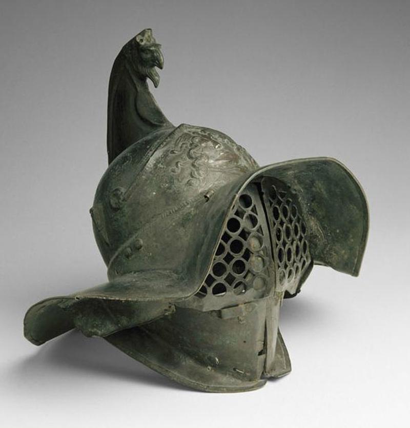 Ancient Roman Gladiator Bronze Seal Ring, With Intaglio of Standing Gladiator With Shield and Flagellum. Early Imperial Julio-Claudian Emperors Period From The 1st Century A.D. of Emperors Augustus, Tiberious, Caligula, Claudius & Nero