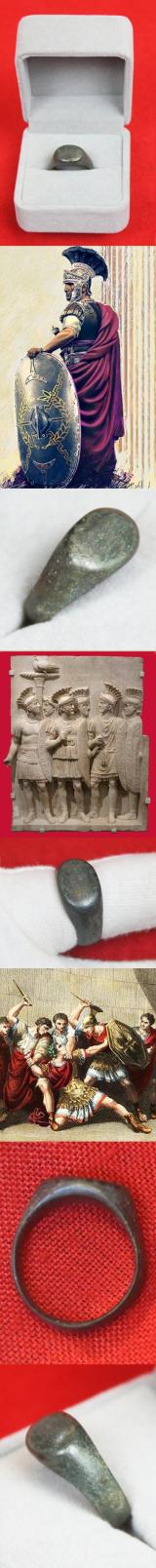 An Original & Superb Imperial Roman Bronze Ring, The Type Worn by the Praetorian Guard, Personal Guard of the Emperor 1st Century AD From the Time of Julio-Claudian Emperors, Augustus, Tiberious, Caligula, Claudius & Nero