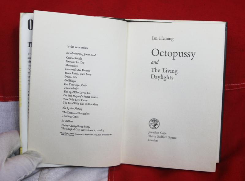1st Edition James Bond, Octopussy & The Living Daylights, by Ian Fleming