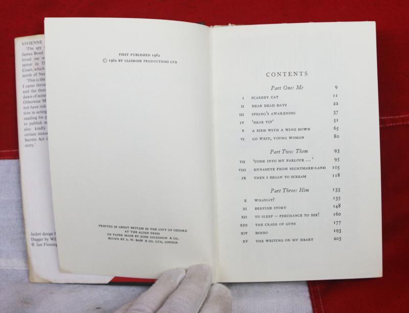 The Spy Who Loved Me by Ian Fleming First Edition Jonathan Cape 1962. The Vivienne Michel Novel { Fleming's Invented Co-Author Novelist}. This is the Only Bond Book To Be Written In The First Person.