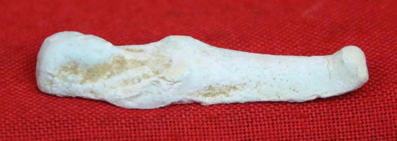 An Original Ancient Egyptian Shabti, An Afterlife Tomb Figure Servant of An Egyptian Mummy, Pale Blue-Glazed Faience 664 to 332 BC