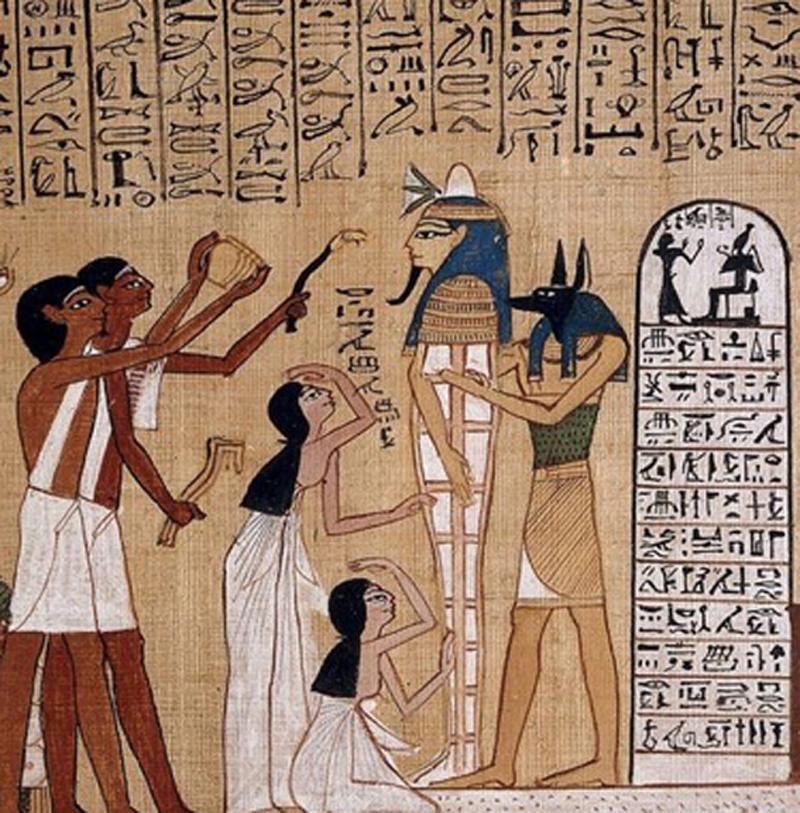 An Original Ancient Egyptian Shabti, An Afterlife Tomb Figure Servant of An Egyptian Mummy, Pale Blue-Glazed Faience 664 to 332 BC