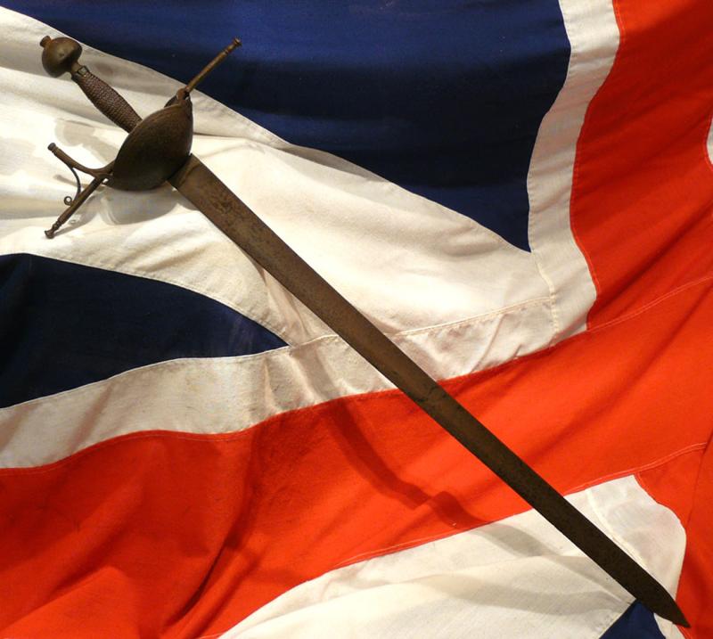 A Most Rare, Original Spanish Heavy Dragoon Cup Hilt Sword of the Napoleonic War Peninsular Campaign. An I8th Century or Earlier Form Spanish Rapier Hilt With a British 1796 Heavy Cavalry Ordnance Stamped Hadley Contract Blade