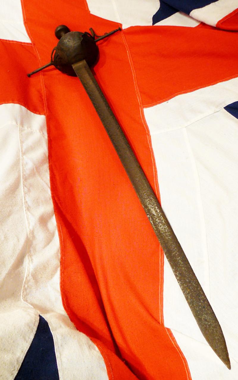 A Most Rare, Original Spanish Heavy Dragoon Cup Hilt Sword of the Napoleonic War Peninsular Campaign. An I8th Century or Earlier Form Spanish Rapier Hilt With a British 1796 Heavy Cavalry Ordnance Stamped Hadley Contract Blade