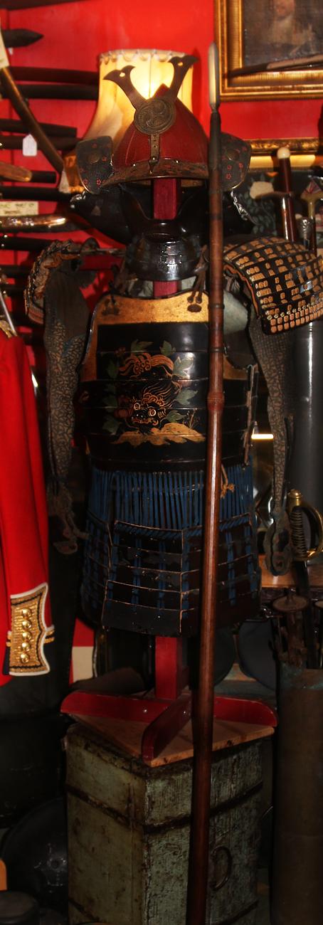 A Superb Samurai, Shinto Period, 350 Year Old, Ryo-Shinogi Yari Polearm Spear, Signed Bushu ju Shimosaka Fujiwara Kazunori, In Incredible Polish, Showing Fine Grain in the Hada and Wide Fine Suguha Hamon, With 12 'Notch' Tang