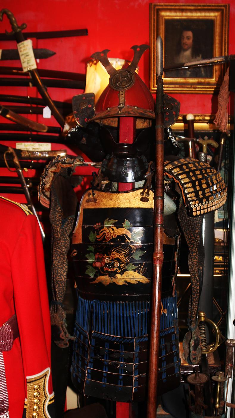 A Superb Samurai, Shinto Period, 350 Year Old, Ryo-Shinogi Yari Polearm Spear, Signed Bushu ju Shimosaka Fujiwara Kazunori, In Incredible Polish, Showing Fine Grain in the Hada and Wide Fine Suguha Hamon, With 12 'Notch' Tang