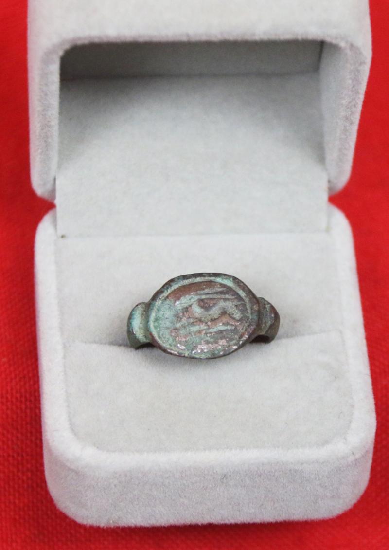 A Stunning Ancient Roman Ist Century AD, Galloping Oryx Intaglio Engraved Bronze 'Status' Seal Ring.
