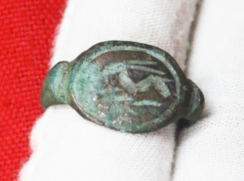 A Stunning Ancient Roman Ist Century AD, Galloping Oryx Intaglio Engraved Bronze 'Status' Seal Ring.