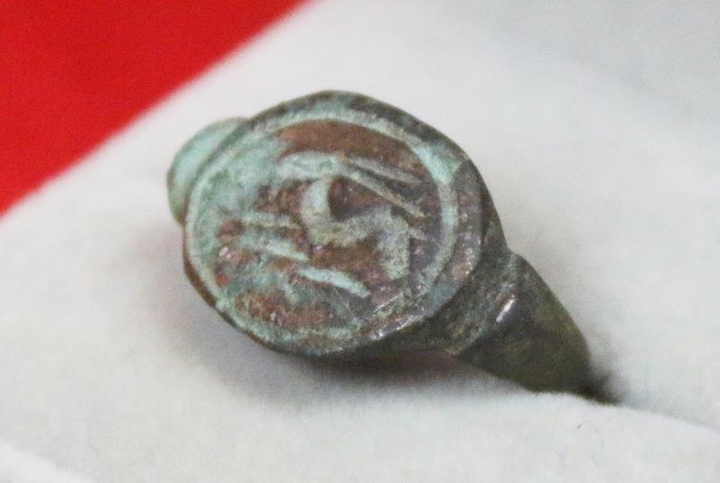 A Stunning Ancient Roman Ist Century AD, Galloping Oryx Intaglio Engraved Bronze 'Status' Seal Ring.