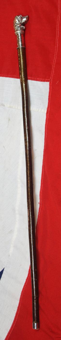 Stunning Victorian, Silver Hound's Head Walking Stick Of William Page Wood, 1st Baron Hatherley, PC, British Statesman, Lord High Chancellor of Great Britain, Presented by John Bright, Chancellor of the Duchy of Lancaster & Sherlock Holmes Connection