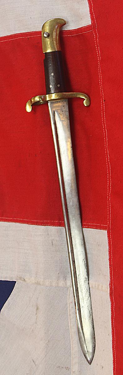 A Scarce Lancaster Oval Bore Rifle Sword Bayonet, Sappers and Miners 1855, Shortened Quill Back Blade