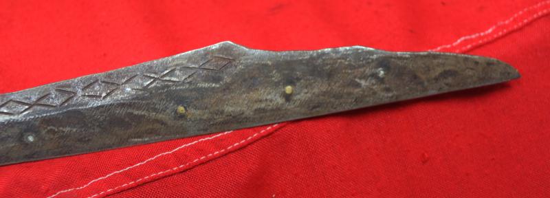 A Dyak Of Borneo, Tribesman's Mandau. A Tribal Head Hunter's Sword, From Kalimantan Island