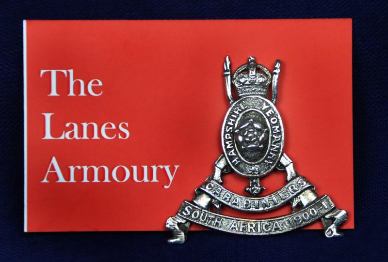 A Most Scarce Edwardian Hampshire Yeomanry Carabiniers Regimental Silver Place Badge With 'Battle Honour' Scroll, South Africa 1900-1901