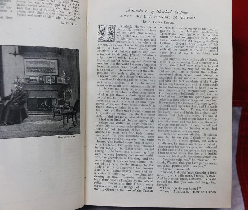 What A Fantastic Gift For A Sherlock Holmes Devotee! First Editions In Book Form. A Beautiful and Rare Set Of The Original 8 Book Bindings, 'The Strand Magazine', That Famously Contains the First Bound Volumes of Sherlock Holmes Adventures