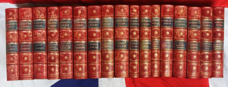 A Fabulous Victorian Set of 24 of Charles Dickens Works, Superbly Bound In 17 Volumes By Chapman And Hall