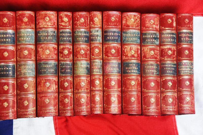 A Fabulous Victorian Set of 24 of Charles Dickens Works, Superbly Bound In 17 Volumes By Chapman And Hall