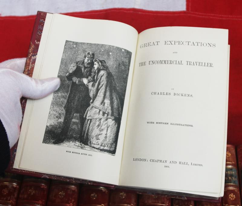 A Fabulous Victorian Set of 24 of Charles Dickens Works, Superbly Bound In 17 Volumes By Chapman And Hall