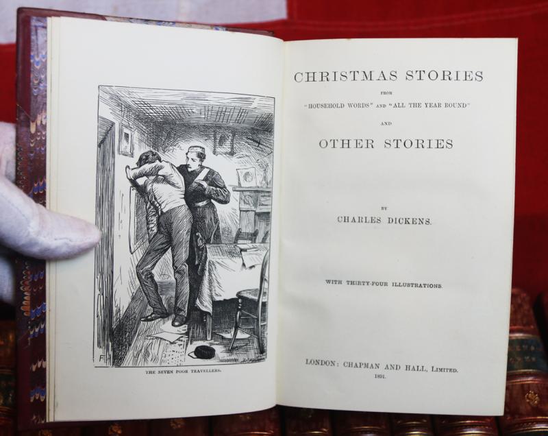 A Fabulous Victorian Set of 24 of Charles Dickens Works, Superbly Bound In 17 Volumes By Chapman And Hall