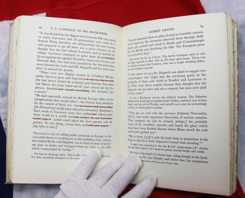 T.E.Lawrence. Two Signed, Special US Editions, Published in 1938, Published in America. Lawrence, T.E - To His Biographer Robert Graves & To His Biographer Liddell Hart