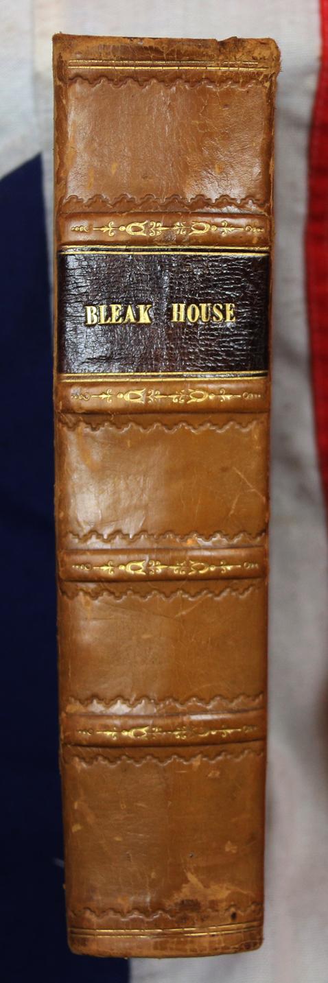 A 1st Edition, Ist Impression Charles Dickens Bleak House Printed 1853 Leather Bound in Light Brown Calf and Black Title With Gilding & Marbled End Boards