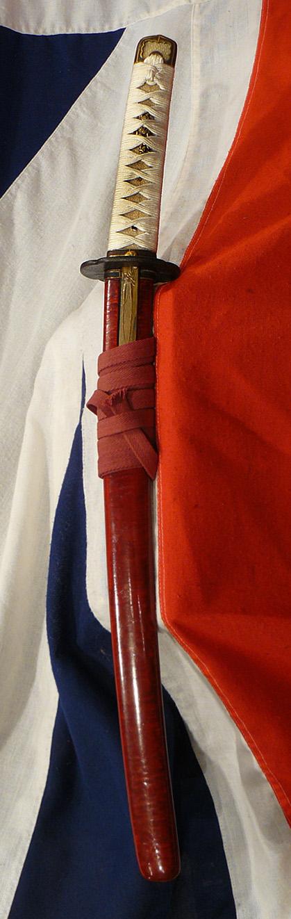 A Simply Stunning Japanese Koto Period Wakazashi Bound In Imperial White & Devil Red Urushi Lacquer From The Time of The Battle of Sekigahara, The End of the Sengoku.