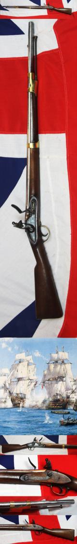Most Scarce French Marine Flintlock M.1786 / An.IX 1800's Carbine. A French Sea Service Carbine of the Napoleonic Ships of the Line. Battle of Trafalgar Service Period. Made Circa 1803-4 Inspected by Joseph Guichard Napoleonic Inpector of Arms St Etienne