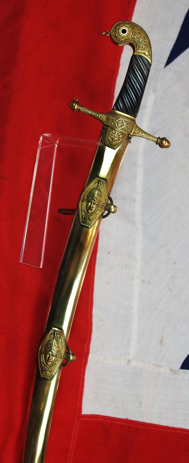A Sublime Napoleonic Ist Empire French Superior Officer’s Blue & Gilt Officer’s Sword in the Mameluke Style, With Finest Deluxe Grade Chiselled Decor. We Always Try Our Utmost To Offer The Finest or Most Intriguing Pieces We Can From History