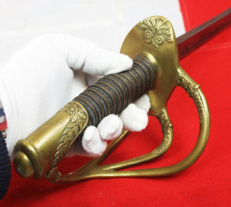 A Fabulous & Rare US Civil War General's Sabre With Its Original Civil War General Officer's Pattern 'Acorn' Sword Knot, & Steel Combat Scabbard. Superb Deluxe Etched Blade