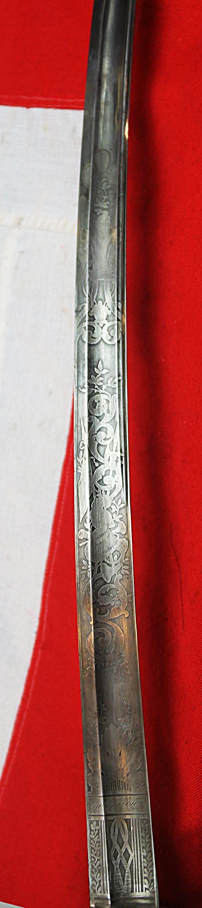 A Fabulous & Rare US Civil War General's Sabre With Its Original Civil War General Officer's Pattern 'Acorn' Sword Knot, & Steel Combat Scabbard. Superb Deluxe Etched Blade