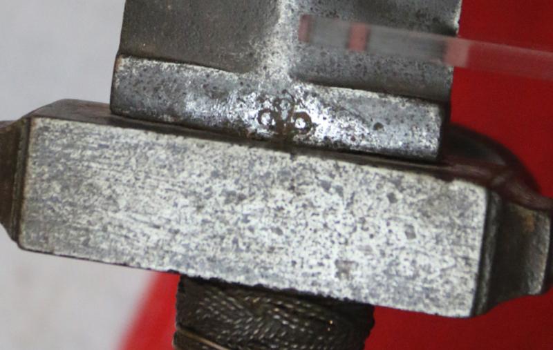 A Very Fine Antique Longsword, Likely German, 16th-17th Century Style, With Double Edged Graduating Diamond Shaped Blade, Bearing Armourers Mark, Crossguard With Single Oval Side Ring