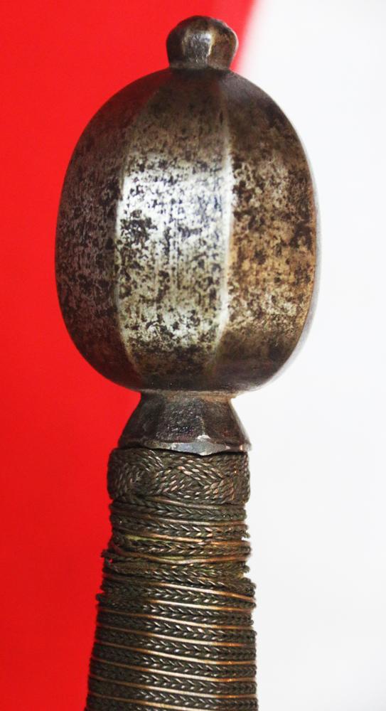 A Very Fine Antique Longsword, Likely German, 16th-17th Century Style, With Double Edged Graduating Diamond Shaped Blade, Bearing Armourers Mark, Crossguard With Single Oval Side Ring