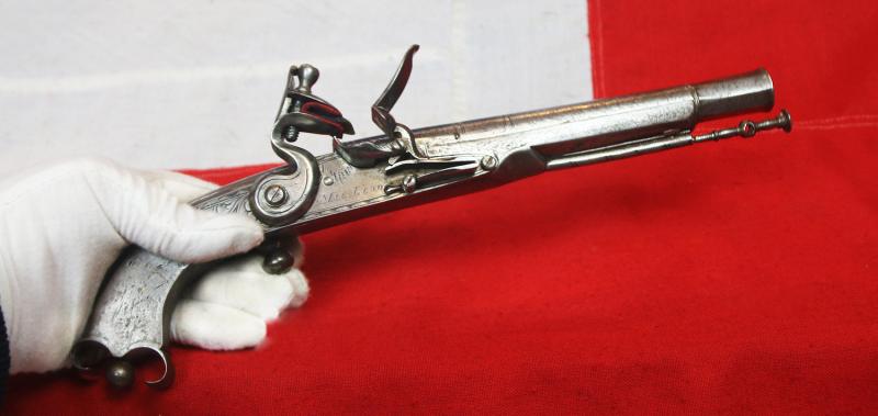 A Rare & Beautiful, Early 19th Century, Scottish Rams Horn Butt, All Steel, Highlander's Flintlock Pistol Made by Macleod. In Super Condition, With All The Features As to Be Expected For a Fine, Original, Highland Officer's Regimental Pistol