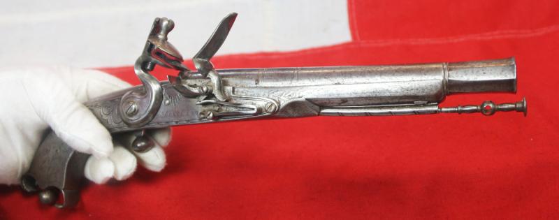 A Rare & Beautiful, Early 19th Century, Scottish Rams Horn Butt, All Steel, Highlander's Flintlock Pistol Made by Macleod. In Super Condition, With All The Features As to Be Expected For a Fine, Original, Highland Officer's Regimental Pistol