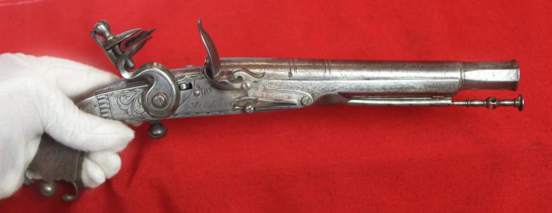 A Rare & Beautiful, Early 19th Century, Scottish Rams Horn Butt, All Steel, Highlander's Flintlock Pistol Made by Macleod. In Super Condition, With All The Features As to Be Expected For a Fine, Original, Highland Officer's Regimental Pistol
